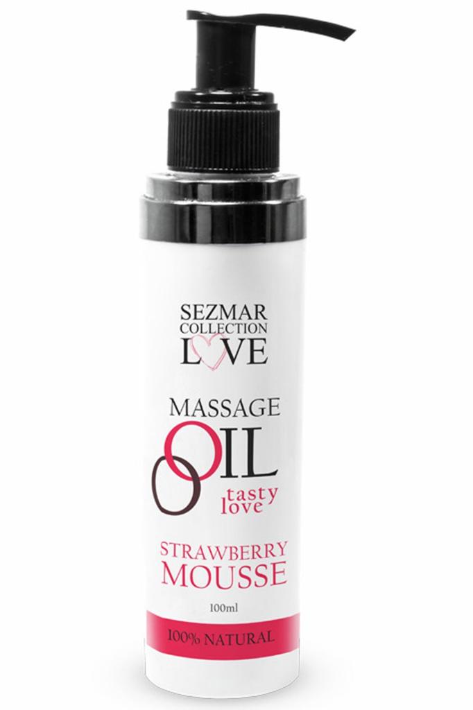 Edible Massage Oil Strawberry Mousse 100ml 100% Natural Sez003 A