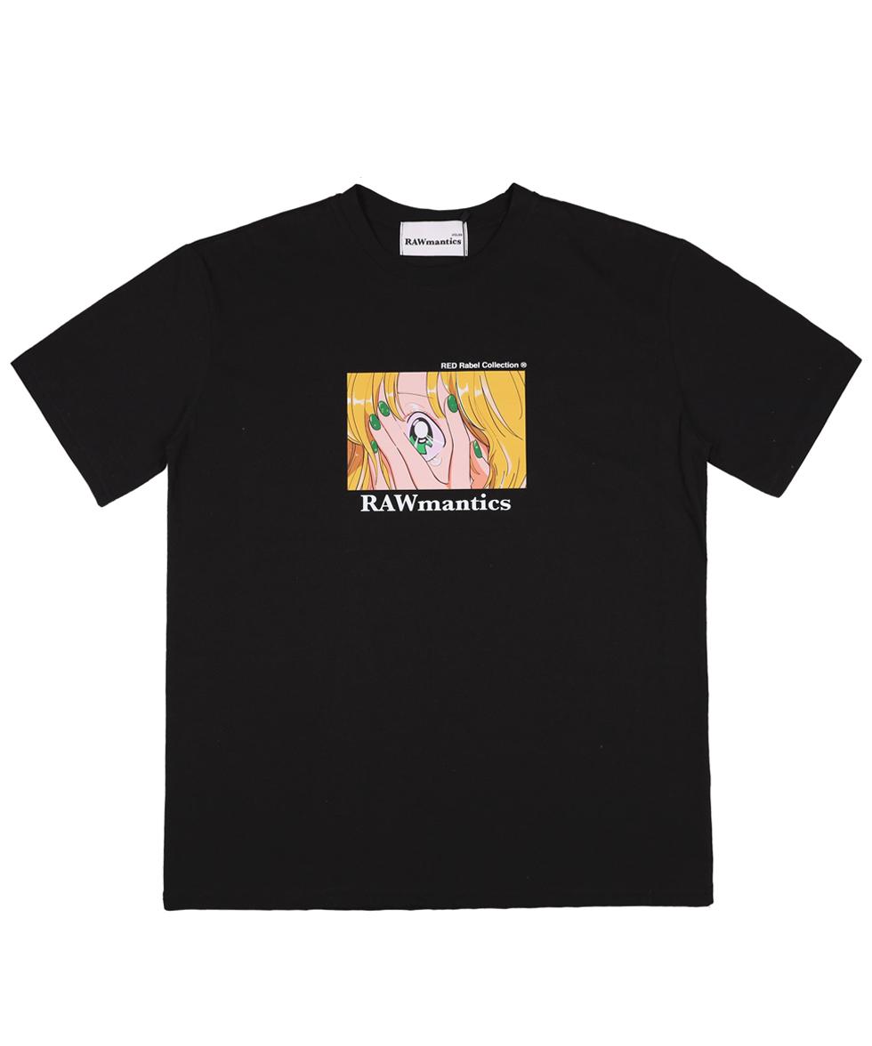 Romantics Oversized Anime Short Sleeve T-Shirt Black