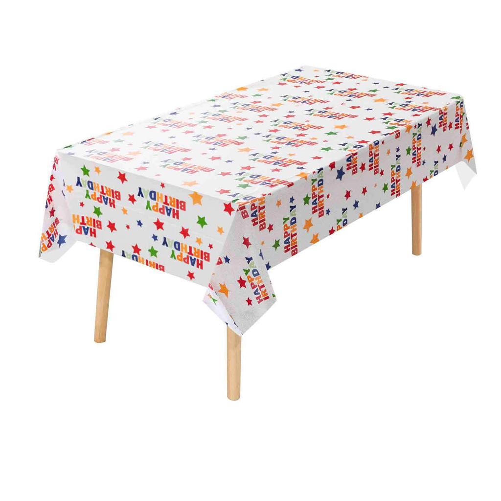 Disposable PEVA Cartoon Balloon Tablecloth - Oil-Proof, Thickened for Birthdays & Kindergarten Parties