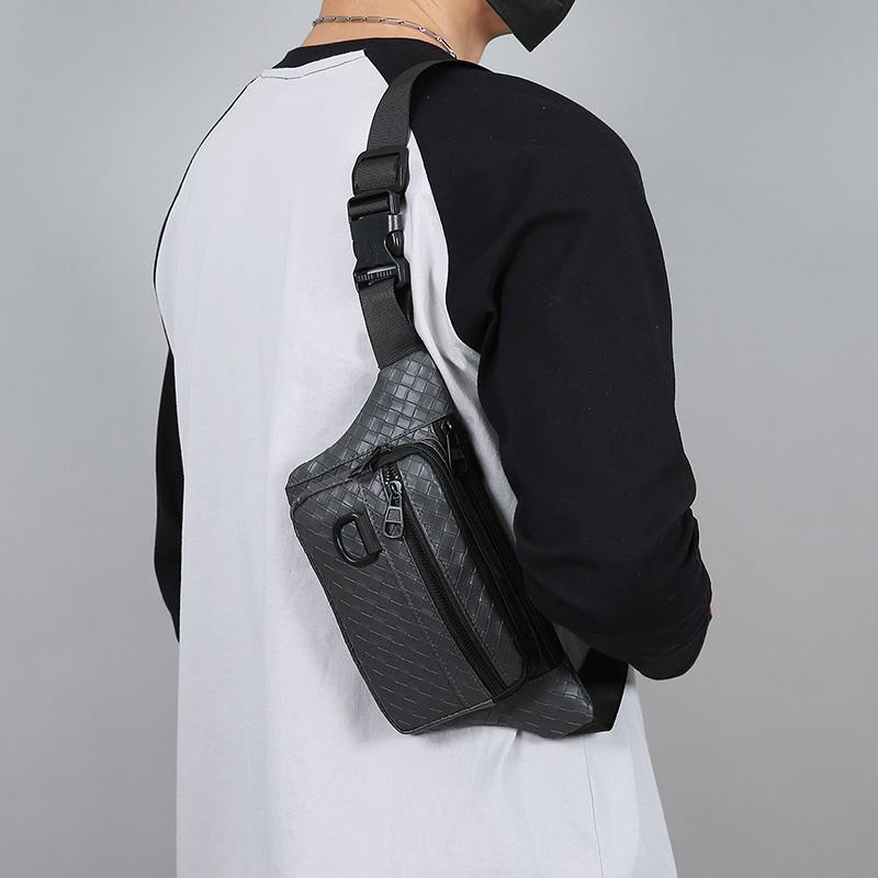Borsa a tracolla da uomo casual – Marsupio resistente in PU con tasche multiple per esterni, moto e viaggi
