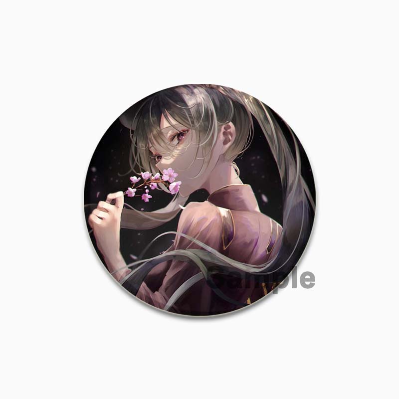

32/44/58 мм Хацунэ Мику Брошь на рюкзаке Круглые броши ручной работы Милые булавки Аниме Значок Значки для одежды 58mm