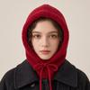 Solid Color Knitted Hooded Cap Wool Blend Earflap Hat Simple Winter Cap  Outdoor