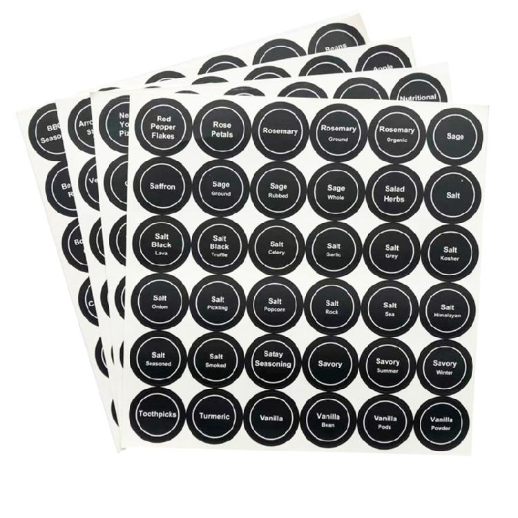 180pcs Preprinted Spice Jar Sticker Labels Water Resistant Write-On Reusable