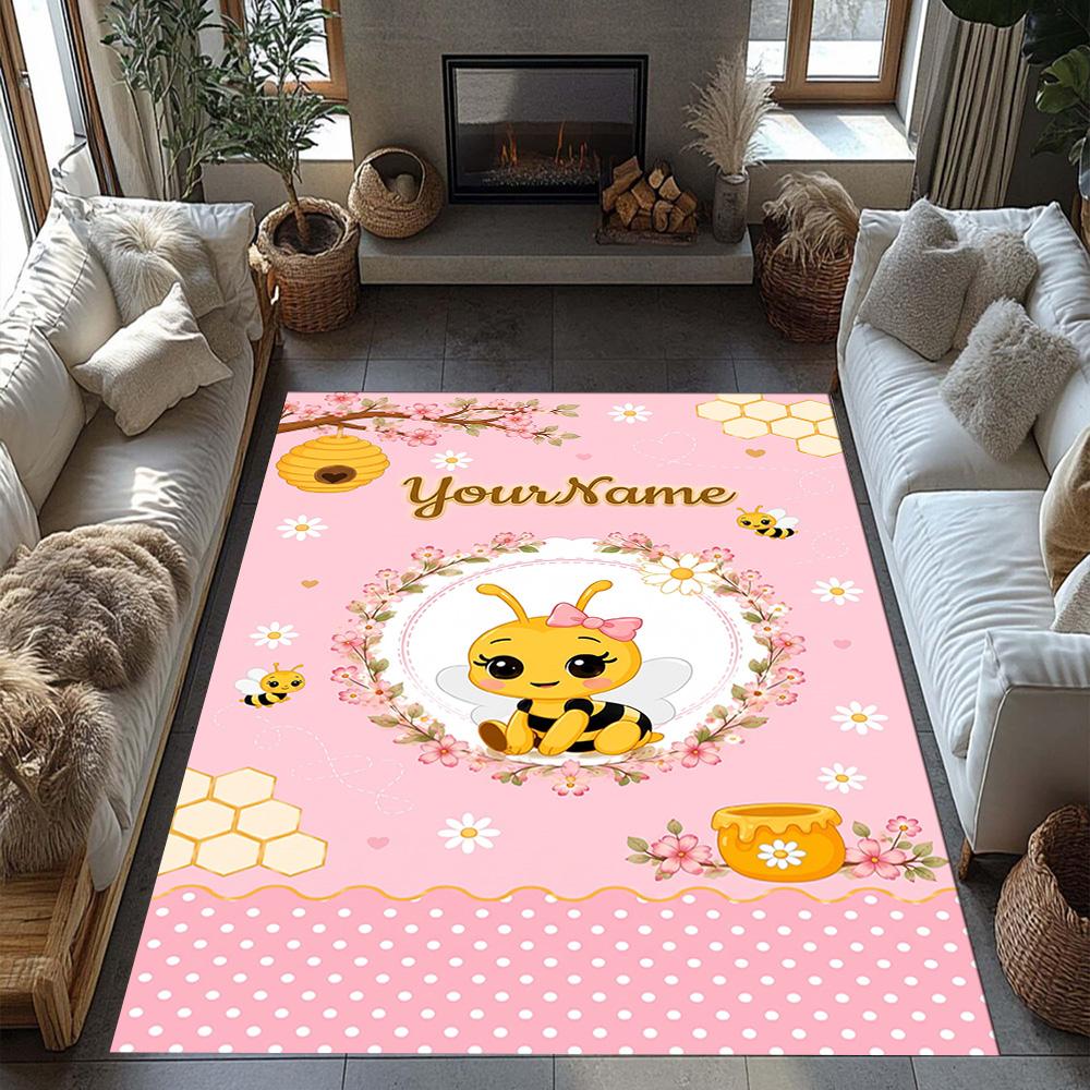 Biene Maja Customizable Name Floor Mat Perfect for Hallway Game Room Outdoor Living Rooms Antislip Carpet Office home decor Perfect Gift for Women/Men