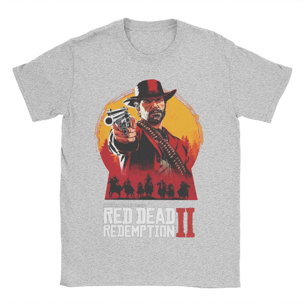 Cool Red Dead Redemption 2 Trička Pánská Kulatý Výstřih Bavlněná Trička Hip Hop Krátký Rukáv Trička Nápad na Dárek Oblečení