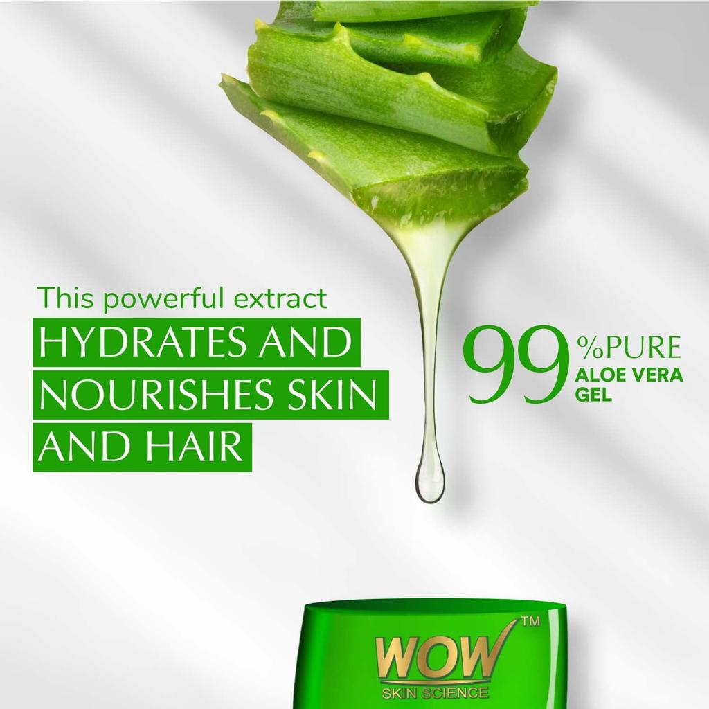 WOW Skin Science Aloe Vera Multipurpose Beauty Gel for Skin Hair 250 ml Daily Moisturizer & Nourisher