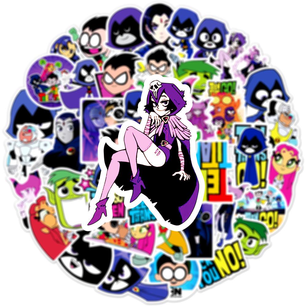 50Pcs Cartoon Teen Titans Go Stickers DIY Stickers Scrapbooking Phone Luggage Skateboard Decorative Waterproof Graffiti Decals