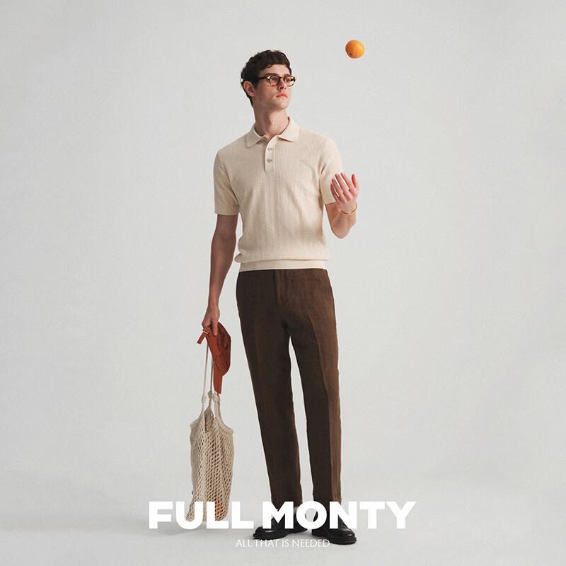 FULL MONTY Men s Short Sleeve Cotton Knit Polo Shirt XXL грязно-белый