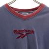 Reebok 90s Old Short Sleeve V Neck T-shirt S Blue Men's Used