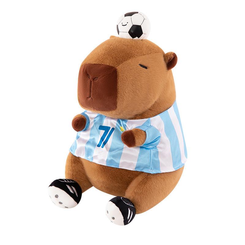 Capybara Plush Toy With Football Design For Kids Gift And Sports Events