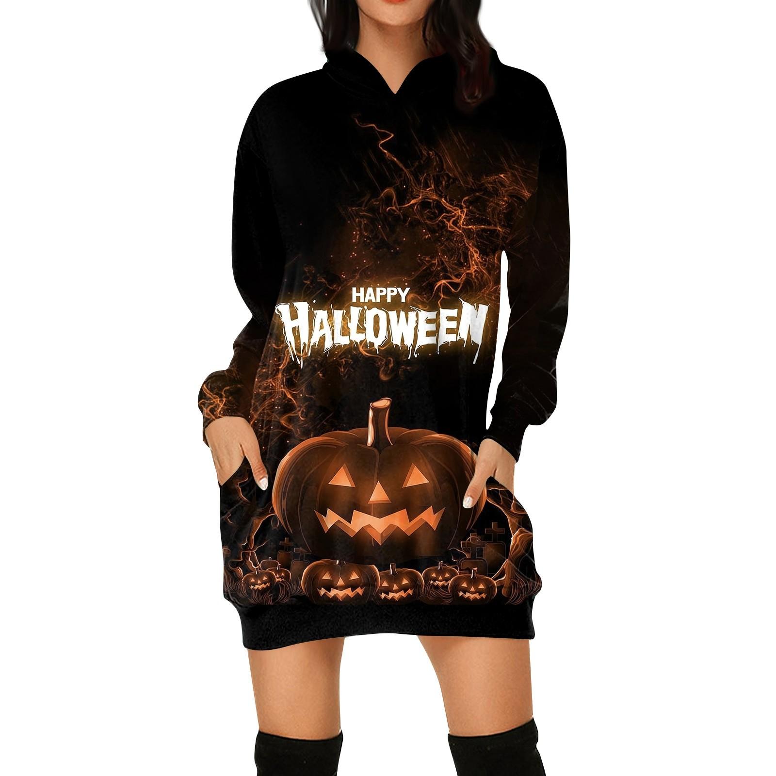 

Женская мода свободный повседневный карман с длинным рукавом толстовка с принтом свитшот L