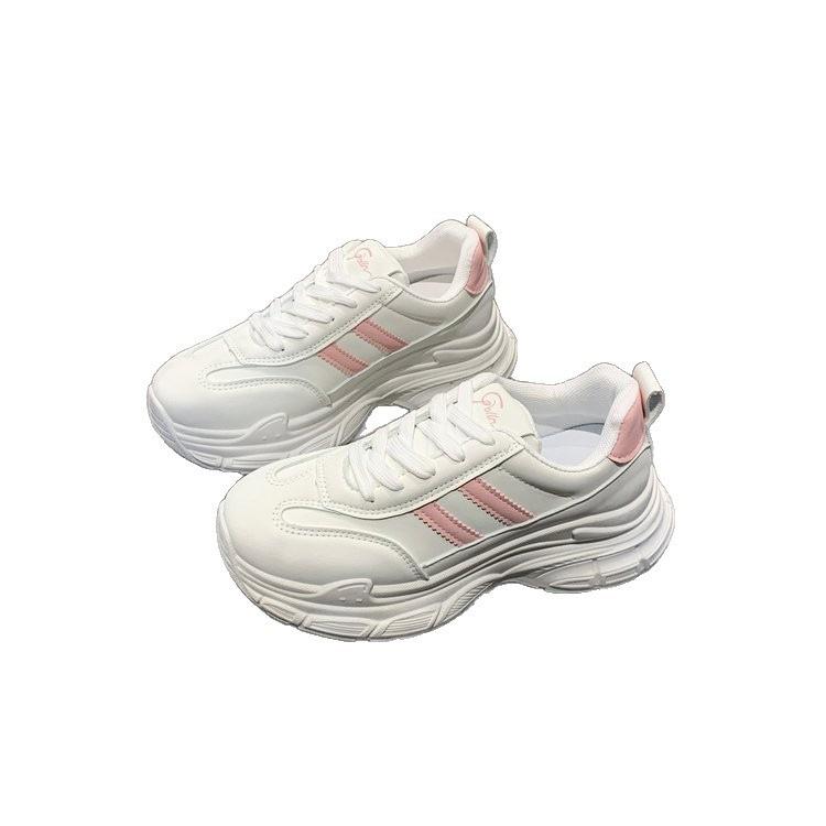 Leather platform dad shoes New autumn lightweight and breathable casual sports shoes