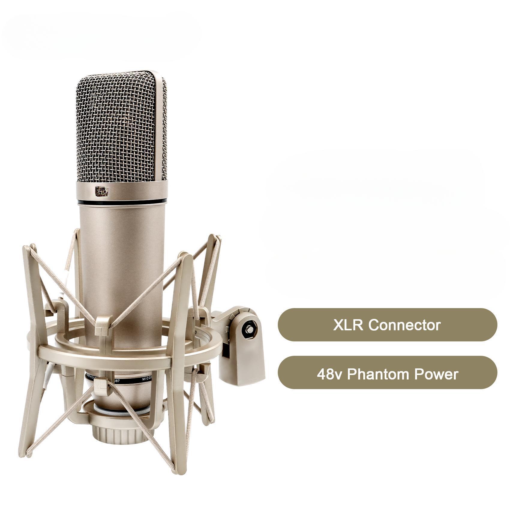

U87 AI XLR конденсаторный микрофон профессиональный кардиоидный студийный микрофон для записи подкастов озвучивание потокового домашнего вещания