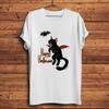 Halloween Grim Reaper Cat Funny Kitten Meow TShirt,Men Homme Daily Casual Short Sleeve T Shirt,