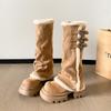 Thick-soled boots Wowinter warm inner heightening plush piled pants tube boots but knee-high knight boots
