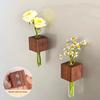 3Pcs Wooden Test Tube Refrigerator Magnet Mini Vase Flowers Plants Holder Fridge Magnet Home Office Kitchen Locker