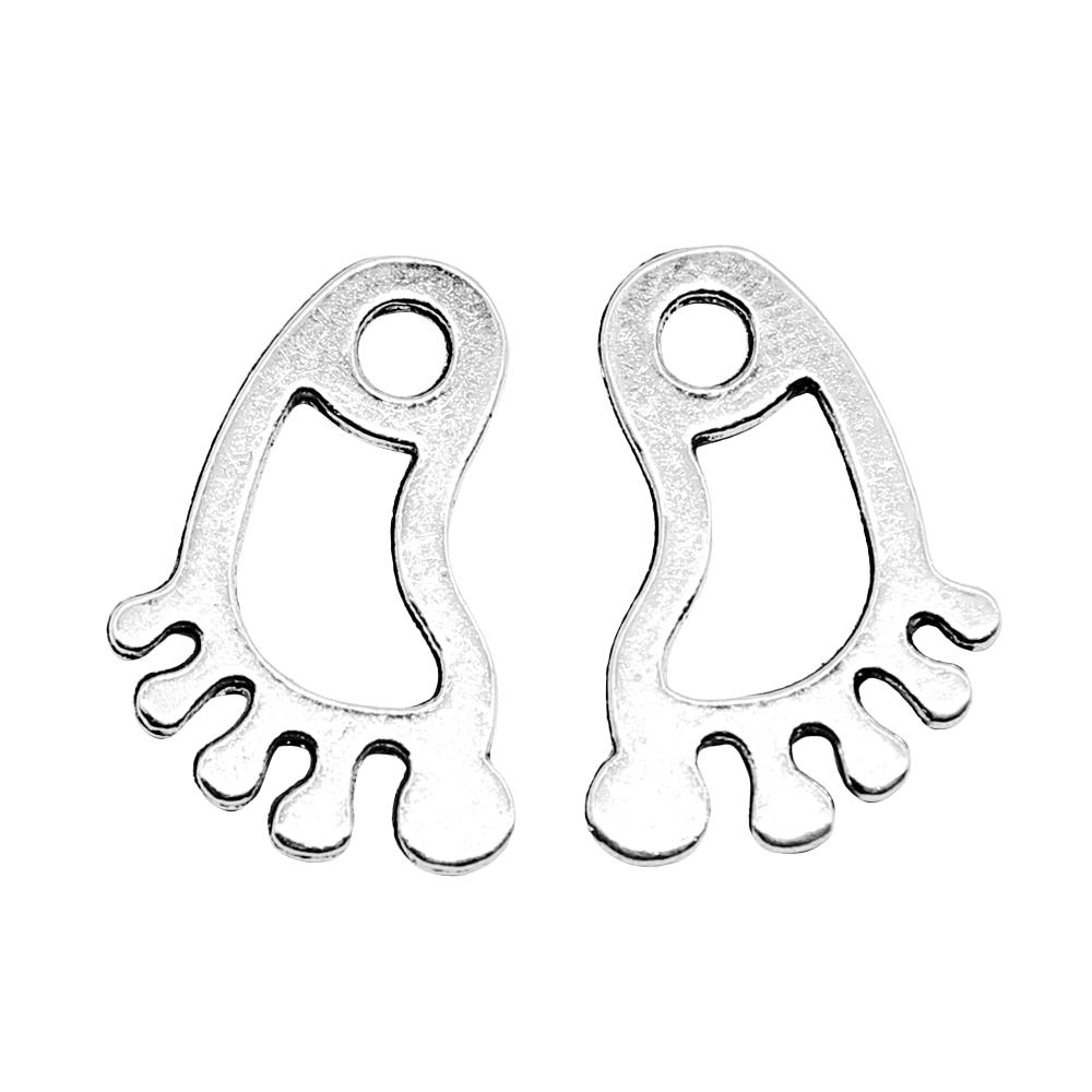 

20шт Ножки Амулеты Античное серебро Цвет Цинковый сплав 22X14mm
