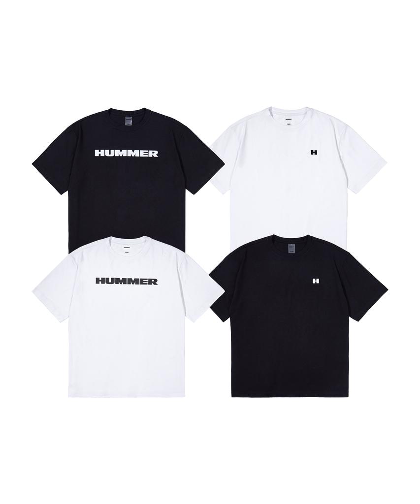 HUMMER [2Pack] Signature Lettering Logo & H Logo Air Cool Functional Short Sleeve T-Shirt