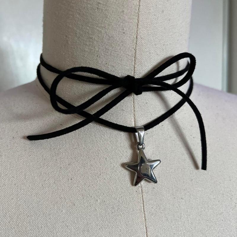 Star Flower Pendant Necklace Sweet Cool Clavicle Chain Necklace Fashion Jewelry
