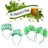 St. Patricks Day Hair Band Bow Tie Shamrock Green Irish Headband Girl Party Gift