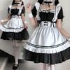 Black and White Maid Maid Boss Long Lolita Maid Cute Lolita Dress Plus Size Cos