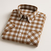 Men's Summer Cotton Oxford Short-Sleeve Business Casual Plaid Striped Shirt