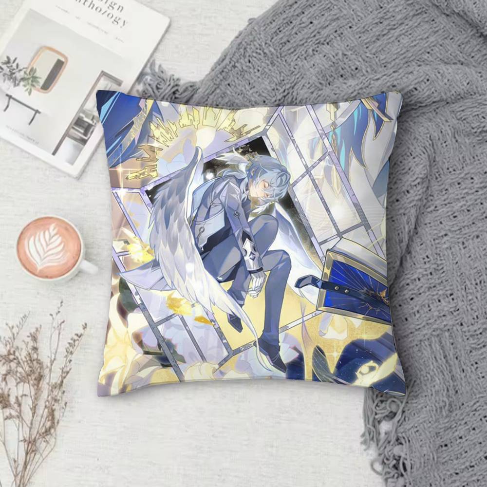 Honkai Series Anime Game Doublesided Printed Square Pillow Cover Decorative Cushion Cover for Sofa Bedroom Bedside