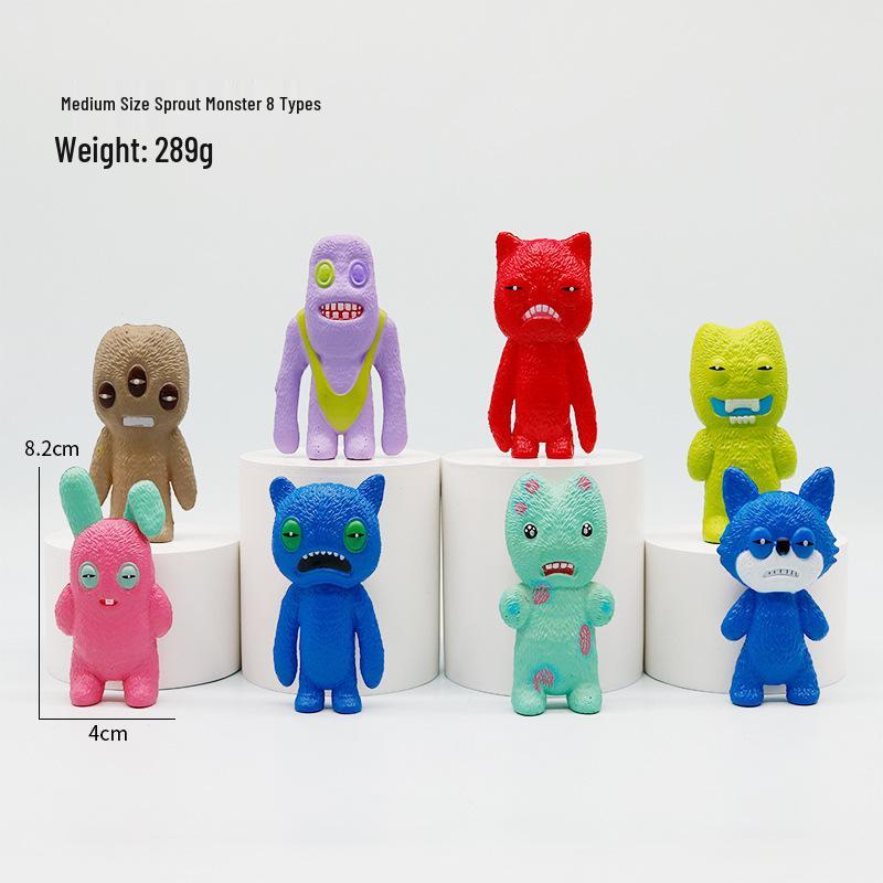 12 Styles Cute Ugly Monster Figurines – Creative Cartoon Dolls for Claw Machines