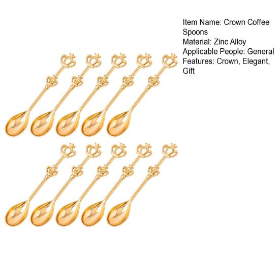 10Pcs Crown Drinking Spoon Set Elegant Wedding Gift Tea Party Souvenir Creative Novelty Crown Coffee Spoons