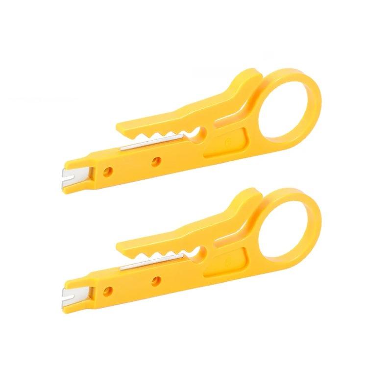 

3 шт. портативные плоскогубцы для зачистки проводов черного/синего/желтого цвета, маленький нож для зачистки проводов, инструмент для резки проводов, клещи для обжима сетевого кабеля Yellow 2PCS