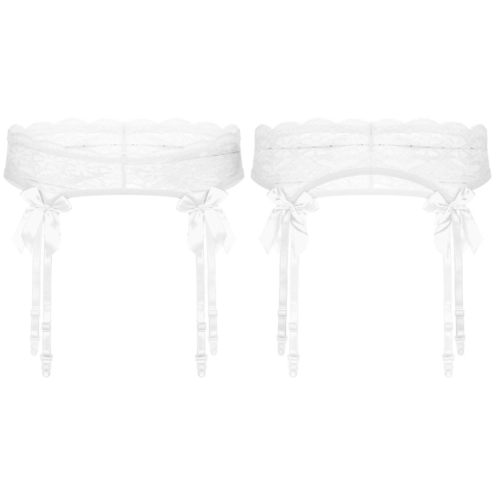 

Мереживний пояс для підв’язок із затиском на 4 ремінці для чоловічих панчіх/нижньої білизни One Size білий