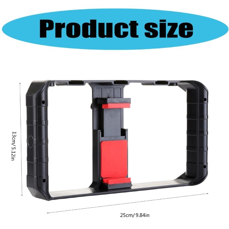 Smartphone Video Rig 3 Shoe Mounts Filmmaking Case Handheld Stabilizers Grip Tripod Stand for Smooth Recording