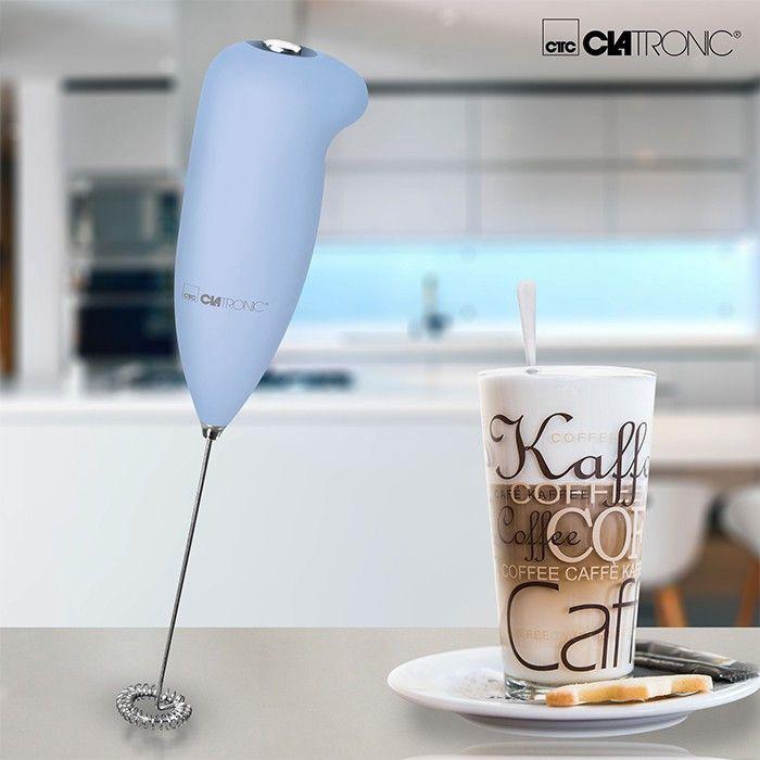 Mousseur à lait - Clatronic - MS 3089 - Bleu - Boîtier doux au toucher - Fonctionnement sur piles