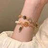 Elegant Pearl & Jade Double-Loop Bracelet: Chic & Stylish Jewelry for Women
