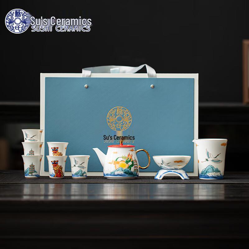 Su s Ceramic Prosperity Dragon Kung Fu Tea Set