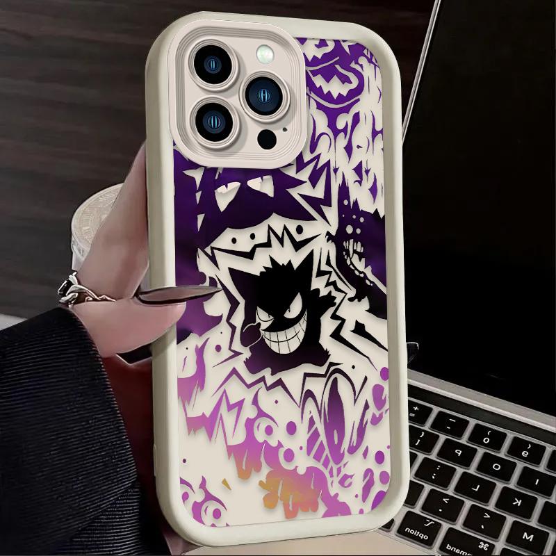 P-Pokemon Gengar Matte Phone Case For iPhone 17 Air 16 16E 15 14 13 12 11 Pro Max X XS X S Max XR SE 2020 SE4 7 8 Silicone Cover