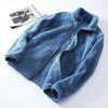 Women's Double-Sided Fleece Jacket - Warm Stand Collar, Long Pile Zipper, Short Cardigan Style Sweatshirt.