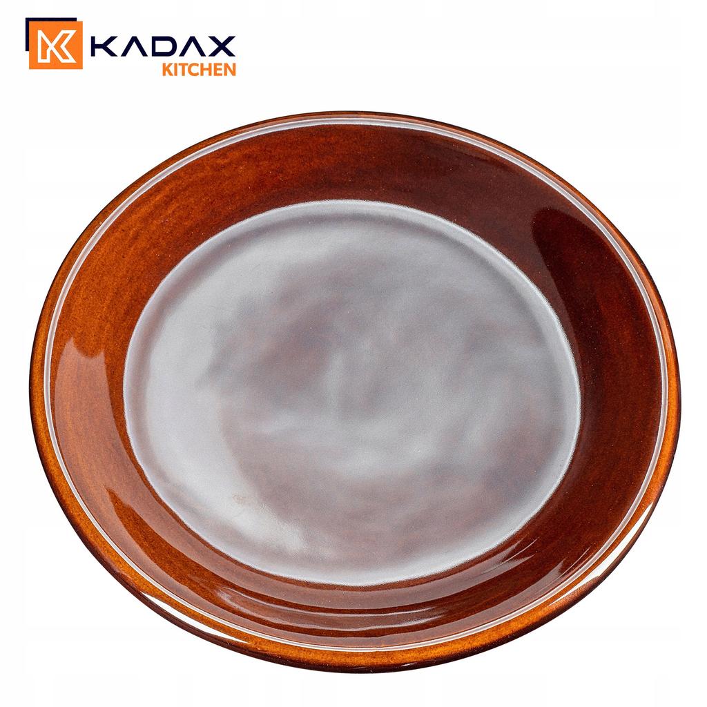 KADAX Shallow Dinner Plate 24 Cm Stoneware Brown