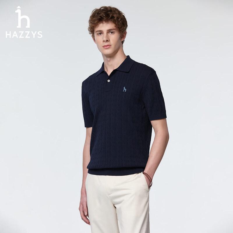 HAZZYS Men s Summer Cable Knit Polo Shirt L