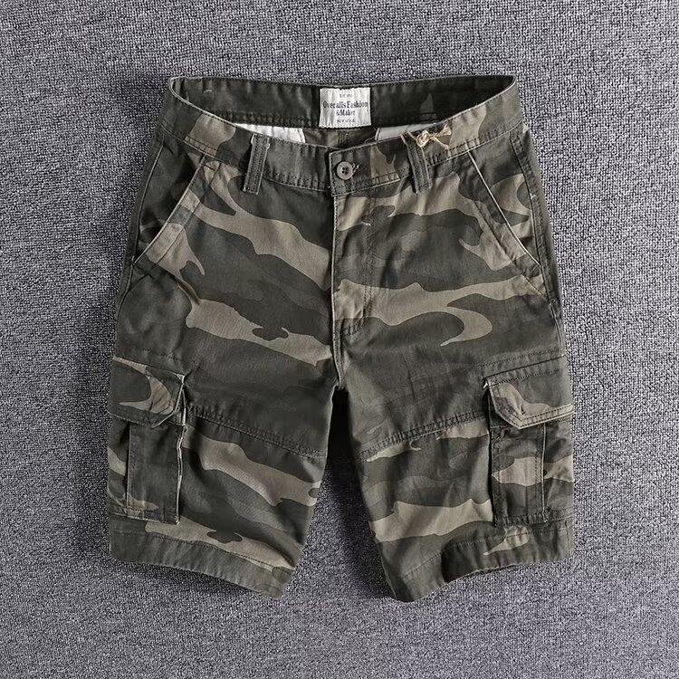 Camouflage Shorts Men's Loose American Casual Five Quarter Pants Summer Horse Pants Straight Leg Shorts