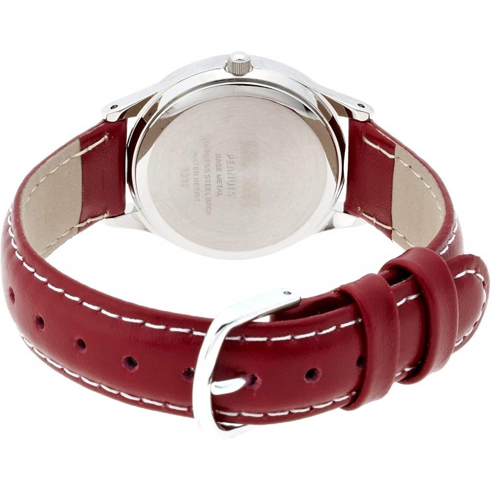 [Citizen Q&Q] Analog Snoopy vattentät läderrem AA95-9852 Röd dam