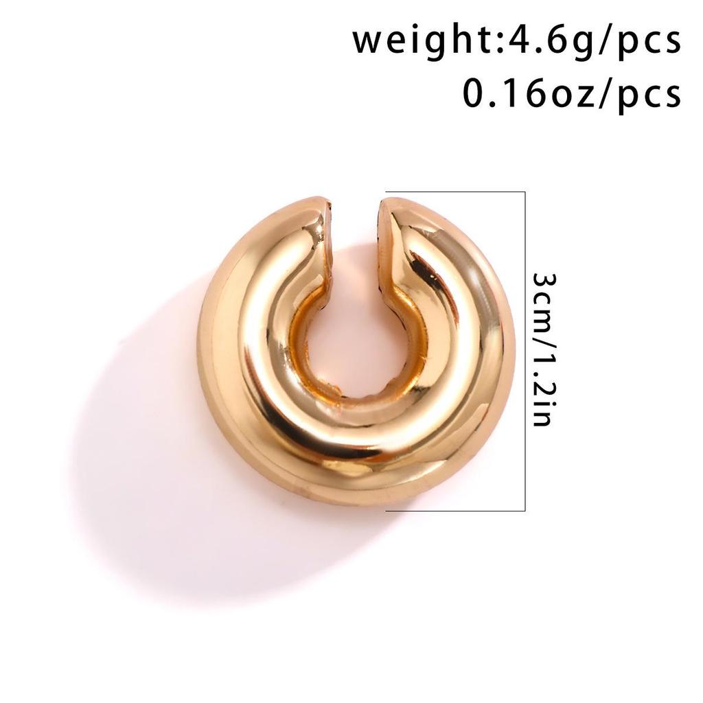 European & American Style C-Shaped Open Ear Cuff - Women's Fashion, Non-Pierced, Colorful, Simple Design Jewelry