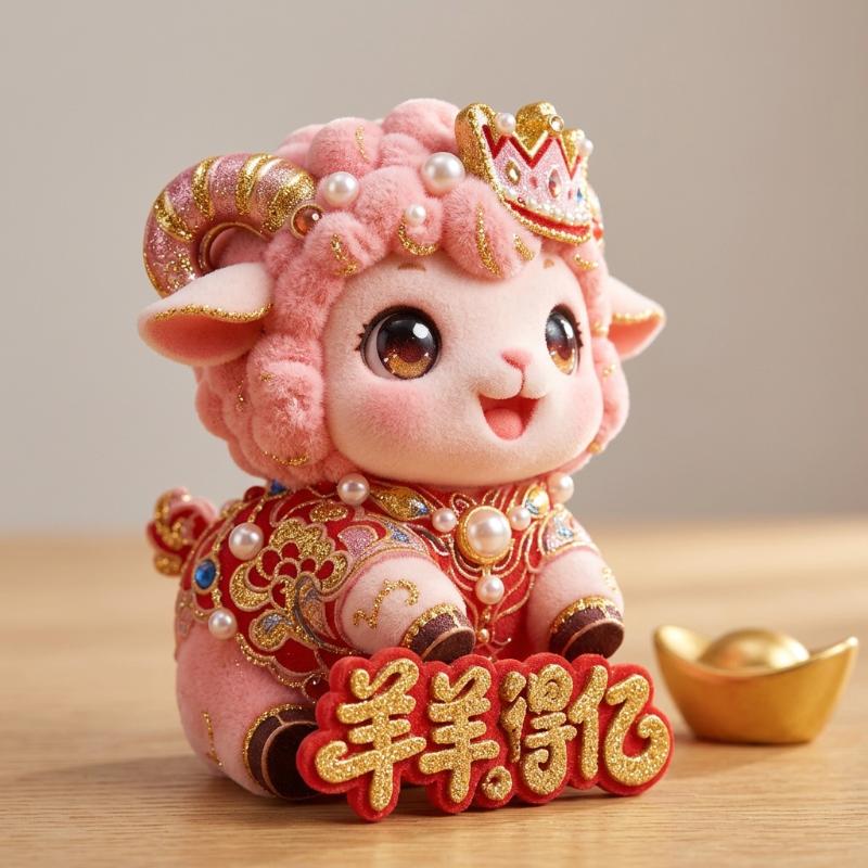 2027 Year Of The Goat Spring Festival Door Stickers Cartoon Pattern Bright Festive Colors For Home Lunar New Year Decoration