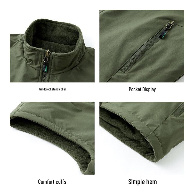 EASTERN CAMEL Men's Warm Stand Collar Fleece Vest