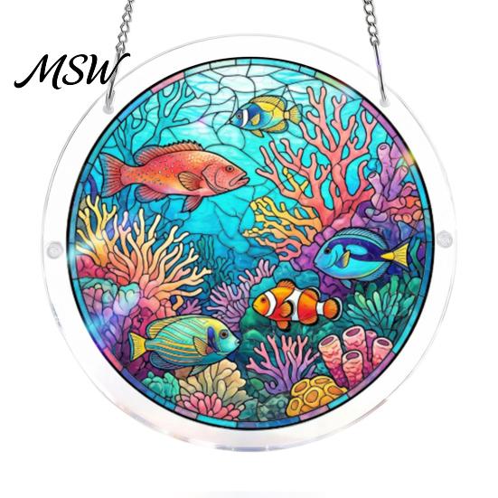 Light Refraction Sun Catcher Acrylic Puzzle Suncatcher, Colorful Window Hanging Ornament, 7.87 Inch Wall Art Decoration, Ideal for Gifting And