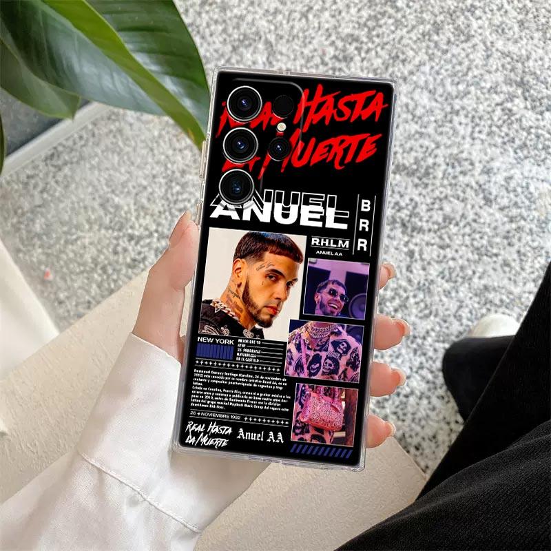 Anuel AA Real Hasta La Muerte Rapper Clear Case For Samsung Galaxy S26 S25 S24 S23 Ultra S20 S21 FE S22 Plus S26 5G Phone Cover