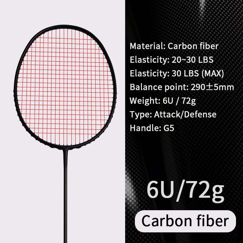

21-30 LBS badminton racket carbon fiber man woman adult high elasticity durable major Attack racket defense Competition level 21LBS