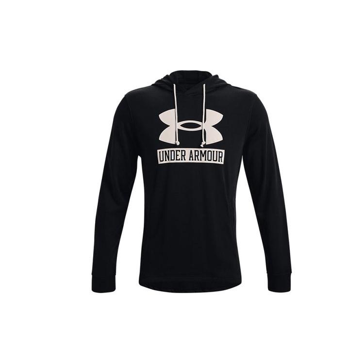 Under Armour Rival Terry Logo Hoodie Black Men s 1370390-001 L