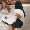 Fashion Solid Color Simple and Versatile Thick-soled Cotton Slippers Winter Women's Flat Bottom Comfort Is Necessary for All Occasions