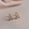Elegant Literary Design Gold-Plated S925 Sterling Silver Bow Earrings for Women